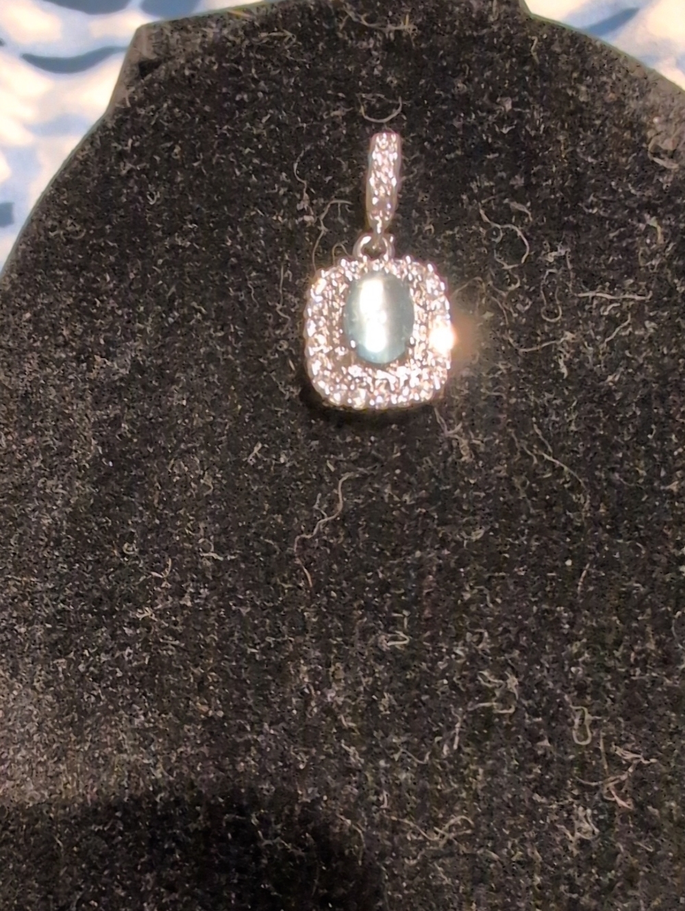 NEW! Stainless Steel Women's Blue Halo Pendant